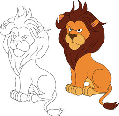 Lion Clipart Set. Cartoon Wild Animals Clipart Set for Lovers of Wildlife.