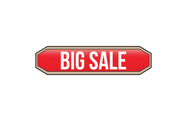 Red banner big sale on white background.