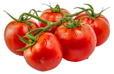 A bunch of ripe red tomatoes are sitting - stock png.