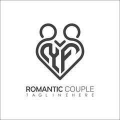 Couple love Heart symbol ALL letter logo icon design template. May be used in medical, dating, Valentines Day and wedding design.