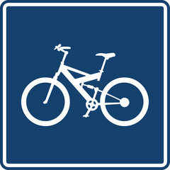 vía para ciclistas, señal color azul, pictograma, informativa, servicios generales, rectangular, rectangular informativo, icono, vector, azul, símbolo, información, silueta, ilustración, señales