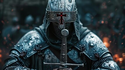 Closeup Templar Knight At War