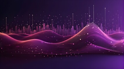 Futuristic Technology Background, Ethereal Milky Wave Abstract for Tech Designs, Seamless Technology Background with Dots, Milky Wave Abstract for Modern Designs, Dynamic Abstract with Connecting Dots - obrazy, fototapety, plakaty