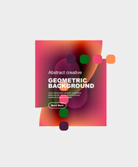 Round triangle and round square composition geometric background