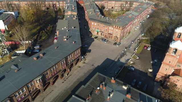 Old Historic Housing Estate Nikiszowiec In Katowice From The Aerial View