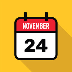 Calendar 24 November Vector illustration background design.