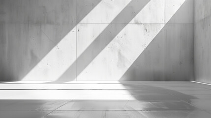 Fototapeta premium Abstract Light Rays Through Concrete Room in Black and White