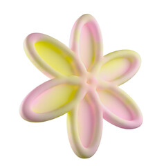 Gradient abstract flower with fabric texture 3d shape