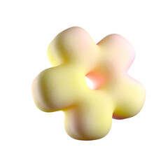 Gradient abstract flower with fabric texture 3d shape