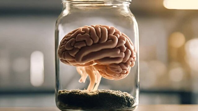 Human brain, creative ideas concept, human brain for research 