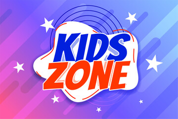 kids activities zone banner for children daycare fun