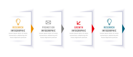 modern 4 step infographic category chart banner design