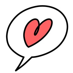 ハート　ふきだし	