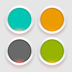 3d style colorful round button in set