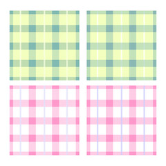 Gingham pattern vector, green and pink background, perfect for retro fashion and decoration