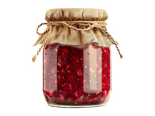 glass jar of jam isolated
