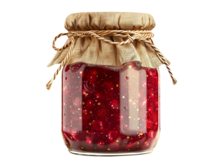 glass jar of jam isolated