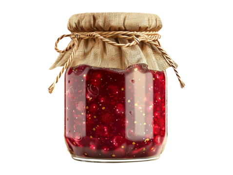 glass jar of jam isolated
