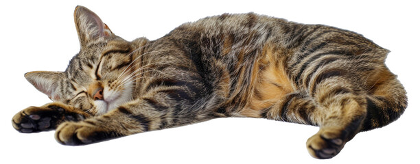 A cat is sleeping, cut out - stock png.