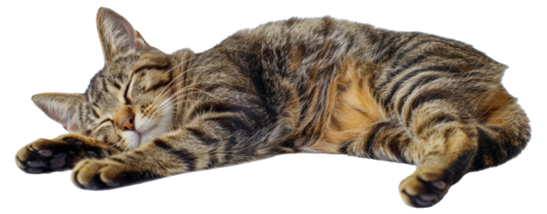 A cat is sleeping, cut out - stock png.