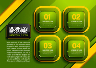 business infographic templates, flow chart green color beautiful design, data visualization for abstract background template 3 options or steps