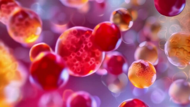 A colorful image of plasma the liquid component of . The various shades of red yellow and white represent the different proteins hormones . AI generation.