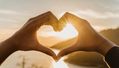 minimalistic heart shape made with hands