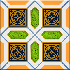 Orange golden tile