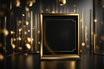 Luxury Black Gold Poster Template - obrazy, fototapety, plakaty
