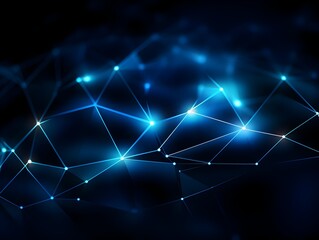 Obraz premium Captivating Futuristic Gradient Network Backdrop with Glowing Geometric Patterns