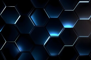 Captivating Futuristic Hexagonal Glow in Darkened Digital Landscape for Technology Concepts and Designs