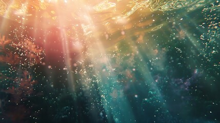 abstract underwater background with sunrays