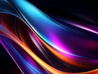 Colorful and Luminous Abstract D Render with Bright Neon Rays and Glowing Futuristic Lines Forming a Dynamic and Vibrant Spectrum Background