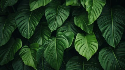 Tropical leaves pattern - obrazy, fototapety, plakaty