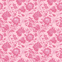 Fototapeta na wymiar Floral pink color, Beautiful form natural, seamless pattern.