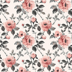 Floral pink color, Beautiful form natural, seamless pattern.