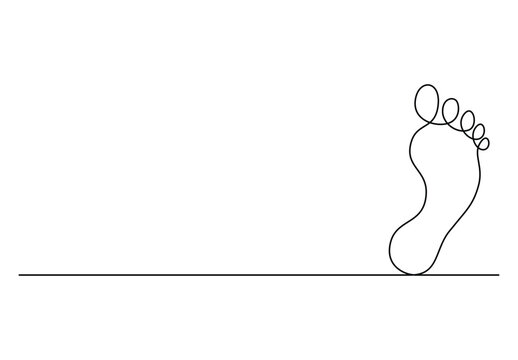 recommend clip art: Continuous single line drawing of bare foot elegance female leg in simple linear style vector illustration. Premium vector
