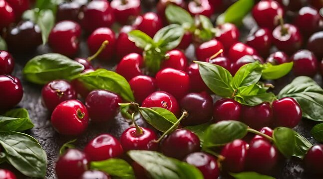 Culinary Delights: Fresh Cherry, Basil, and Pepper Ingredients