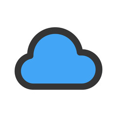 cloud line color icon