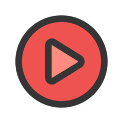 play button line color icon