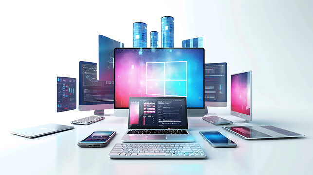 computer processing wallpaper the technology facilitates business and daily life