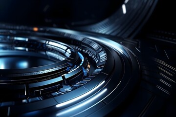 Intricate Futuristic Circular Mechanism Showcasing Technological Advancements and Innovation