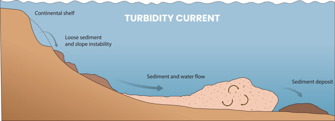 illustration of turbidity current diagram