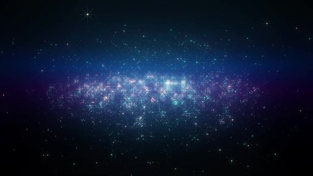 4k Blue Galaxy Space Stars Motion Background