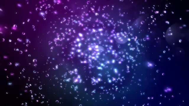 4k Blue Bubbles Space Motion Background