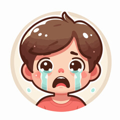 Vector image of a crying child