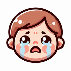 Vector image of a crying child
