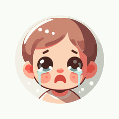 Vector image of a crying child