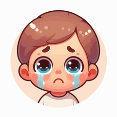 Vector image of a crying child