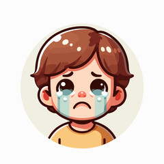 Vector image of a crying child